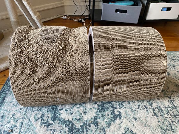 Cat scratcher we bought 3 months ago and the one we bought today.