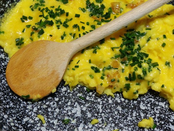 Milk makes fluffier scrambled eggs.

Again, temperature is the key here. Milk can make your eggs rubbery, instead cook eggs slowly and take them off the heat just before they’re done so they finish cooking from the residual heat of the pan.