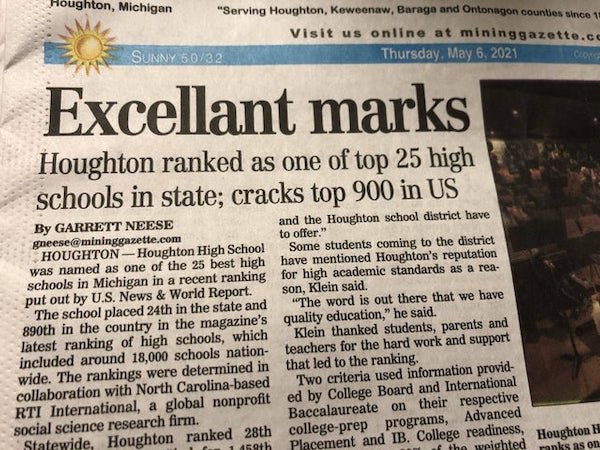 eden park - Houghton, Michigan "Serving Houghton, Keweenaw, Baraga and Ontonagon counties since Visit us online at mininggazette.ce Sunny 5032 Thursday, Excellant marks Houghton ranked as one of top 25 high schools in state; cracks top 900 in Us By Garret