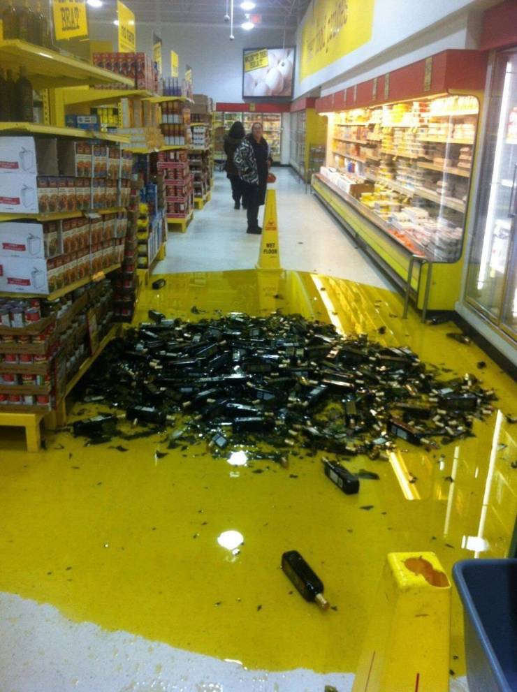 people having a bad day - olive oil spill