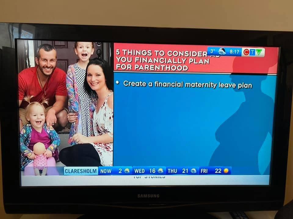 CTV Calgary uses family photo of Chris Watts and the family he murdered during a “parenthood” segment.