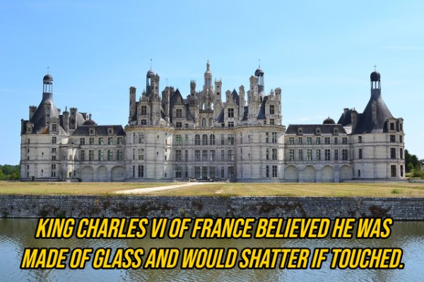 château de chambord - King Charles Vi Of France Believed He Was Made Of Glass And Would Shatter If Touched.