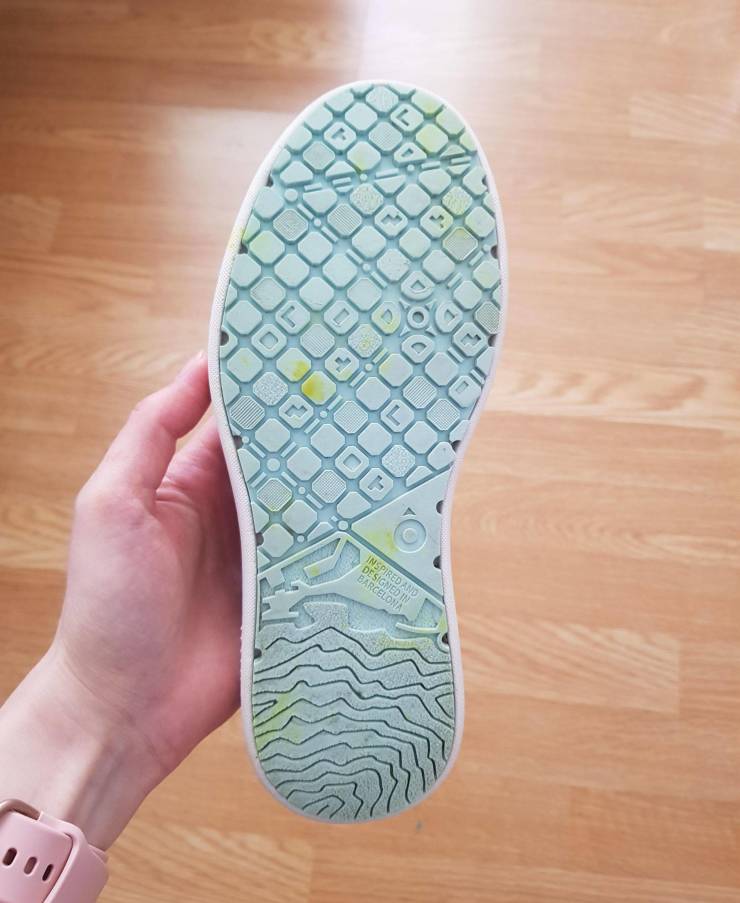 “My Spanish sneakers have a map of Barcelona on the sole.”