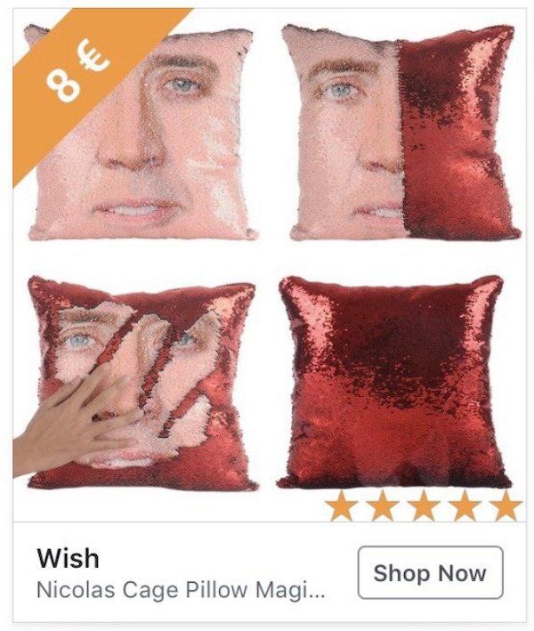 wish products - 8 Wish Nicolas Cage Pillow Magi... Shop Now