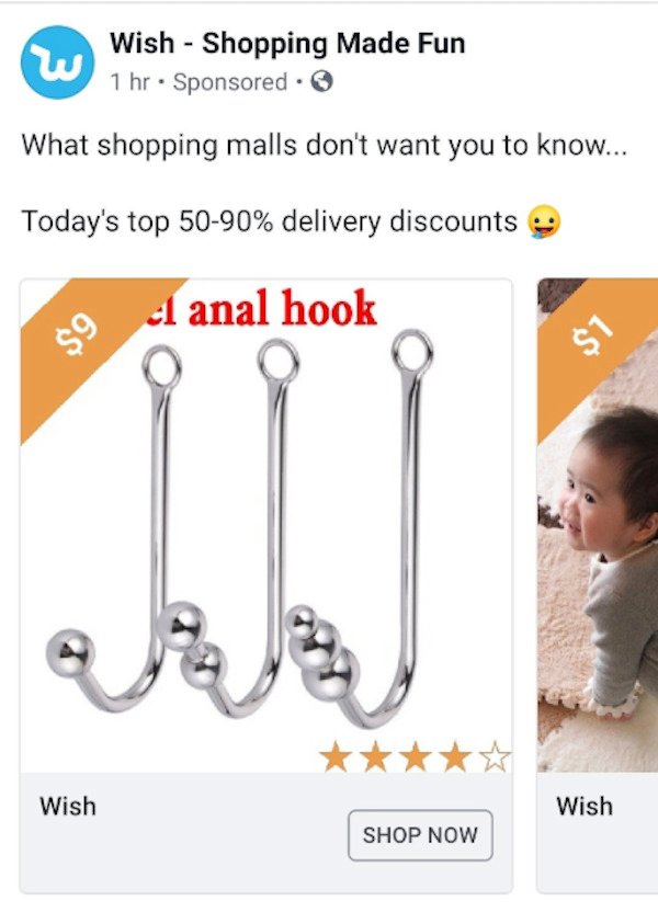wish products - body jewelry - Wish Shopping Made Fun 1 hr Sponsored. What shopping malls don't want you to know... Today's top 5090% delivery discounts anal hook $9 $1 Wish Wish Shop Now