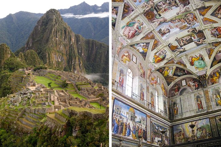 The Machu Picchu and the Sistine Chapel were built around the same time.