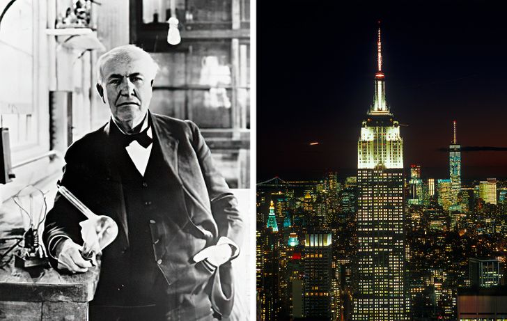 Thomas Edison was still alive when the Empire State Building was opened.