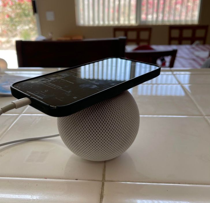 “I bought a HomePod for the kitchen. Instead of playing music through the HomePod, my wife uses it as a phone stand while playing music from her phone.”