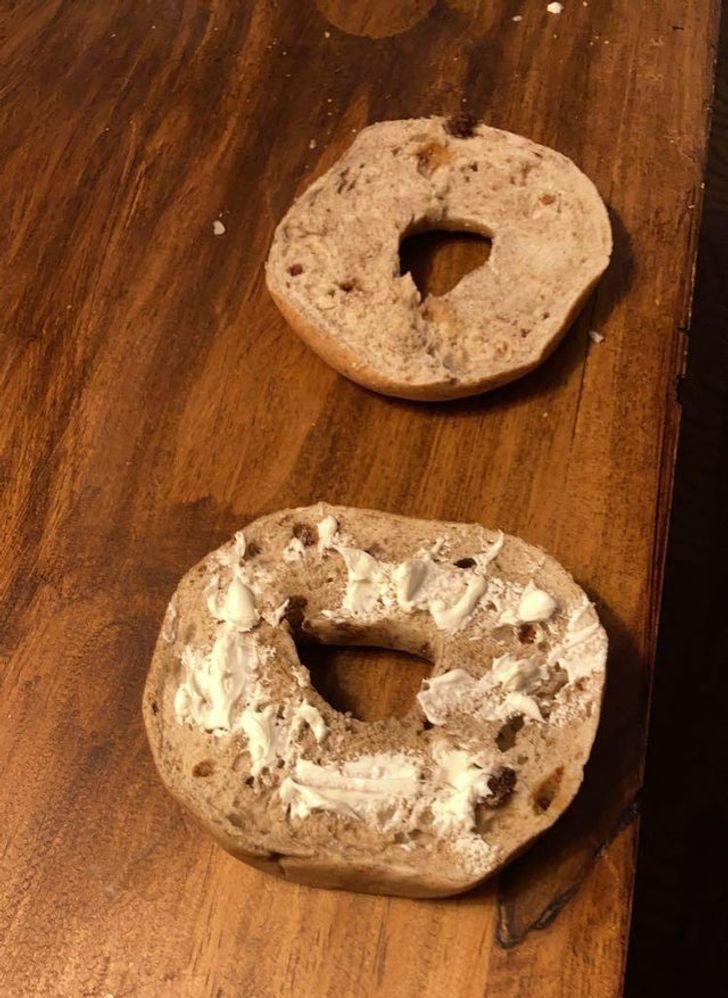 “The amount of cream cheese my friend puts on his bagel...”