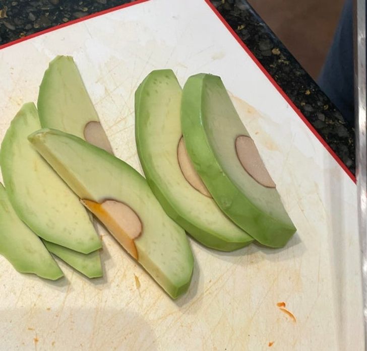 “This is the way my dad cuts avocados.”