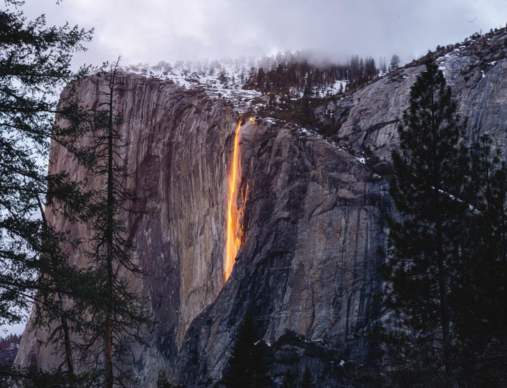 “Fire fall at Yosemite yesterday. Drove 7 hours, thought I might miss it!”
