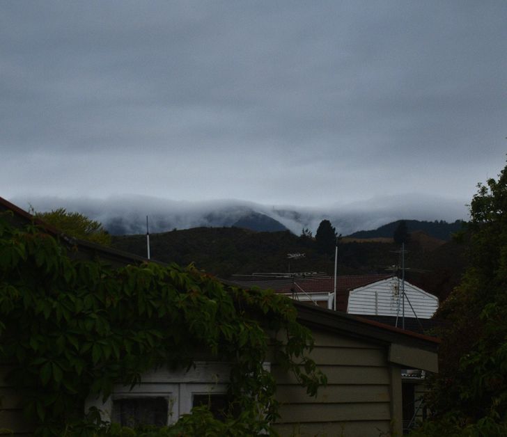 “The clouds on the hills behind my house look like a tsunami.”