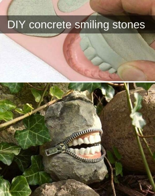 fauna - Diy concrete smiling stones