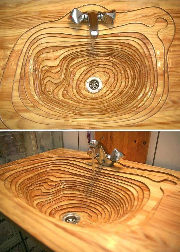 wooden sink