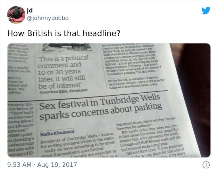 A Very British Headline
