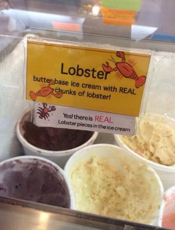 butter cursed - Lobster butter base ice cream with Real chunks of lobster! Yes! thereis Real Lobster pieces in the ice cream
