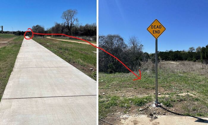 Dead End Sign At End Of Path