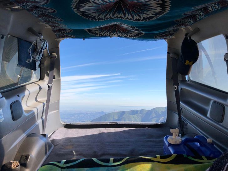 “This photo I took out the back of my van makes it seem like I was flying.”