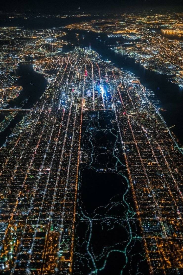 new york from above at night