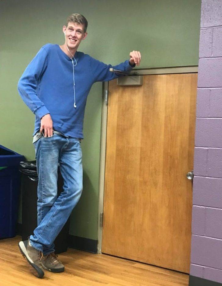 “Yes, I am taller than the door.”