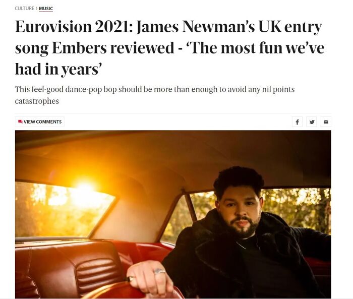 things that aged poorly - james newman - Culture Music Eurovision 2021 James Newman's Uk entry song Embers reviewed "The most fun we've had in years' This feelgood dancepop bop should be more than enough to avoid any nil points catastrophes View f f .