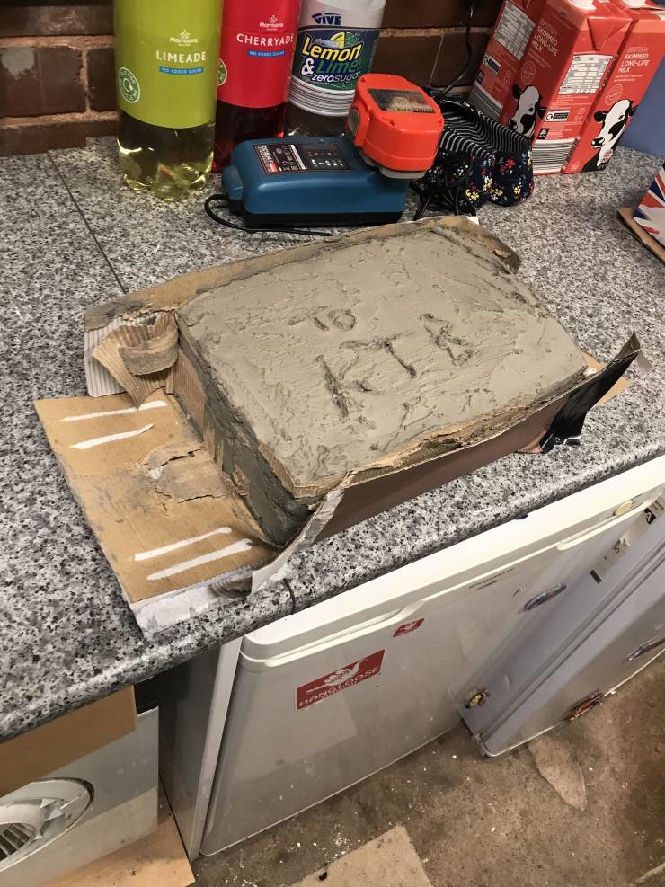 "Each year my brother and I compete to give the hardest to open birthday gift. This year I’ve wrapped his gift in concrete"