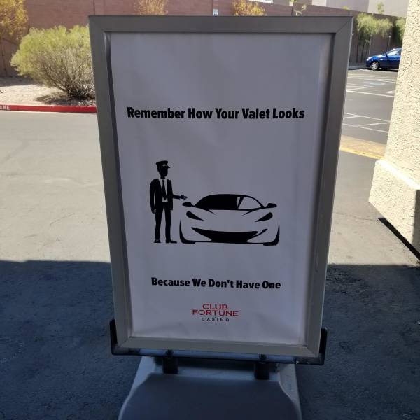 "A sign outside a off strip casino in Las Vegas...talk about pulling a Ferris."