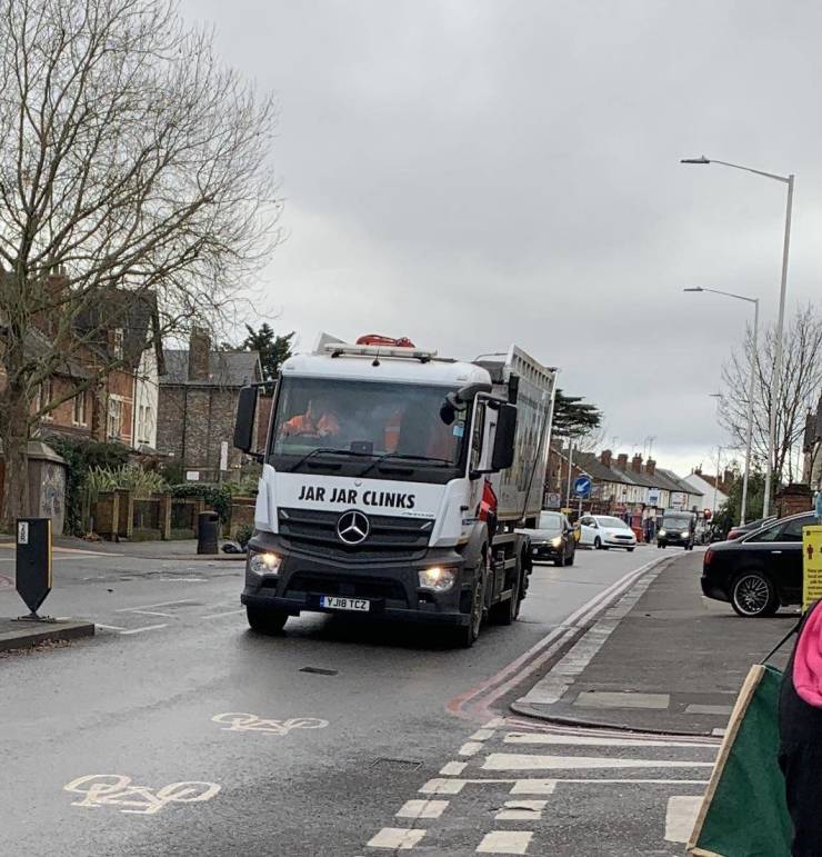 "Glass bottle recycling truck in my home town"