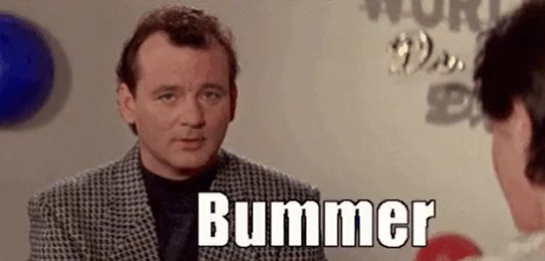 ghostbusters 2 valentines day gif - Bummer