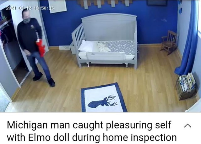 Hol'up - 20210312 35 Michigan man caught pleasuring self with Elmo doll during home inspection