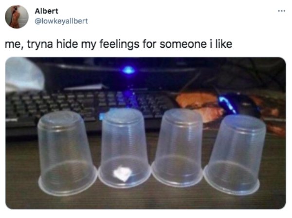 Albert me, tryna hide my feelings for someone i