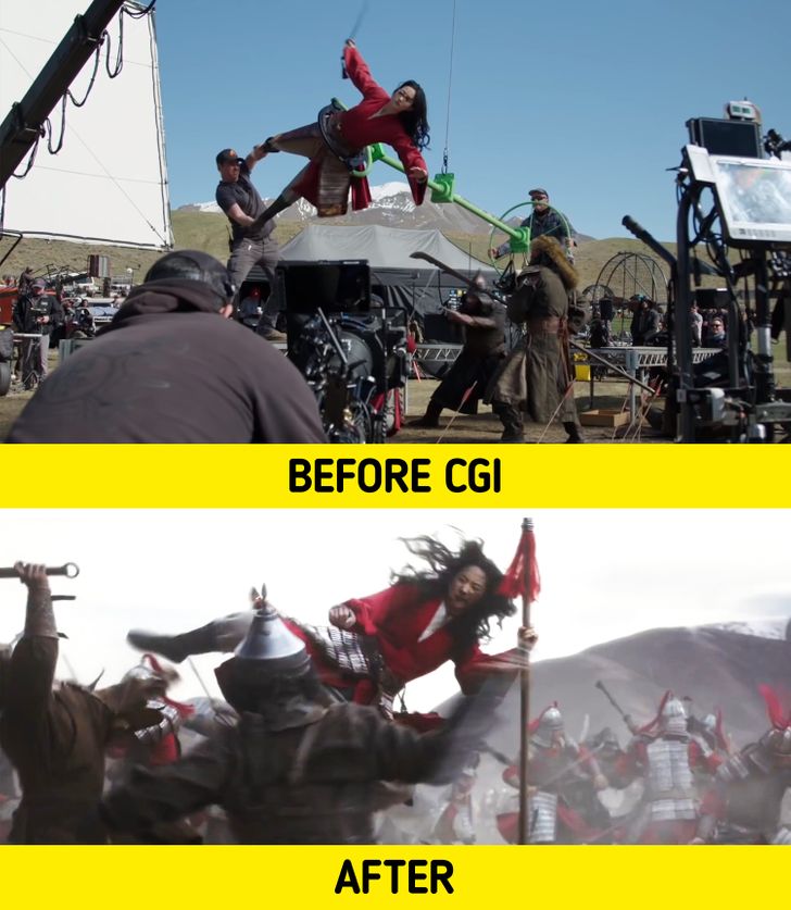 This is how Liu Yifei did her stunt in Mulan.