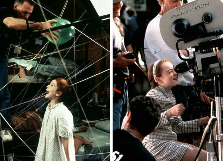Young Lindsay Lohan on the set of The Parent Trap