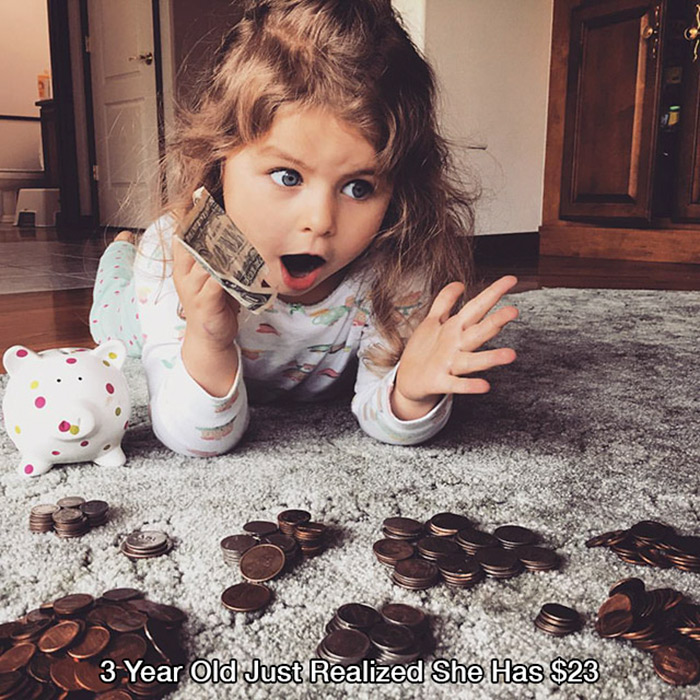 toddler - 3 Year Old Just Realized She Has $23