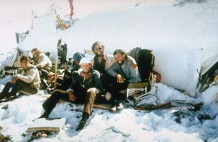 Survivors Of 1972 Of The Infamous Andes Plane Crash. The Passengers Resorted To Cannibalism To Survive 72 Days In The Snow