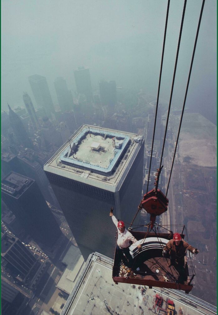 Iron Workers Pose For A Photo Atop The North Tower Of The World Trade Center, 1973