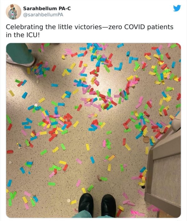 play - Sarahbellum PaC Pa Celebrating the little victorieszero Covid patients in the Icu! w
