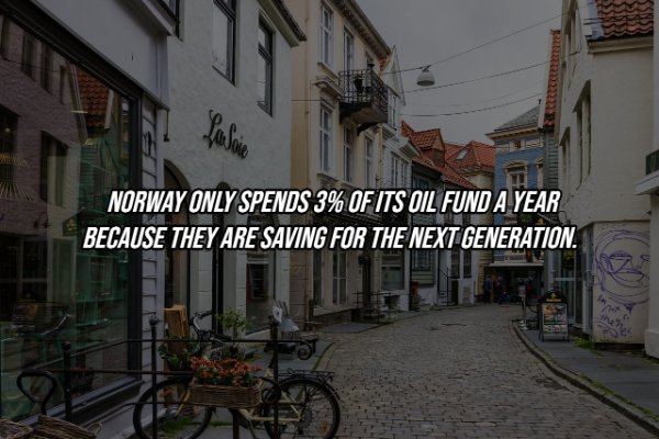 alley - Paldie Norway Only Spends 3% Of Its Oil Fund A Year Because They Are Saving For The Next Generation. the