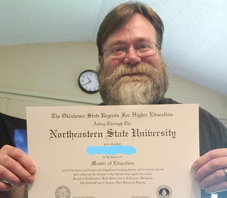 “50 and finally got my Masters... Super stoked I am...”