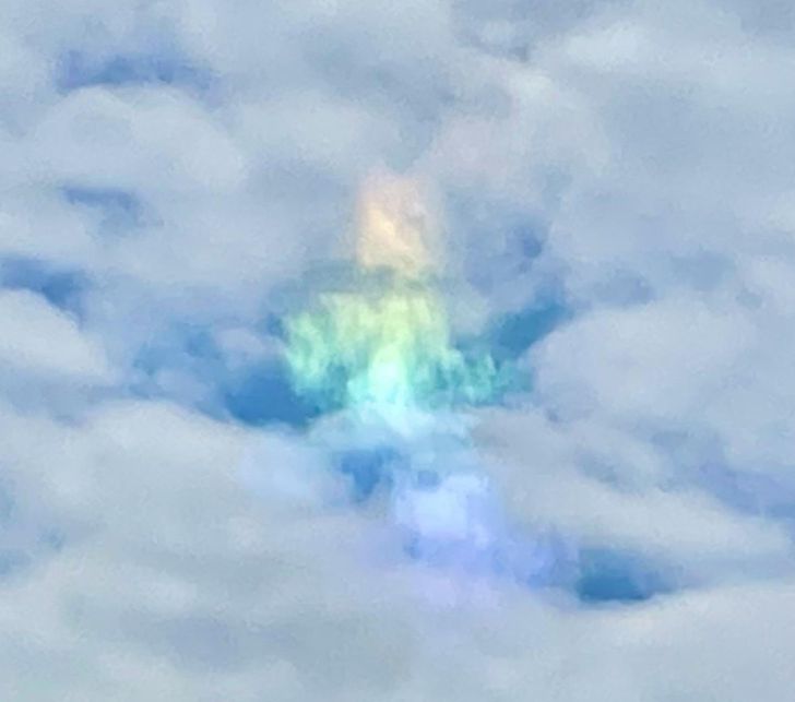 “I was out for a walk by the lake today and caught a glimpse of an iridescent cloud.”