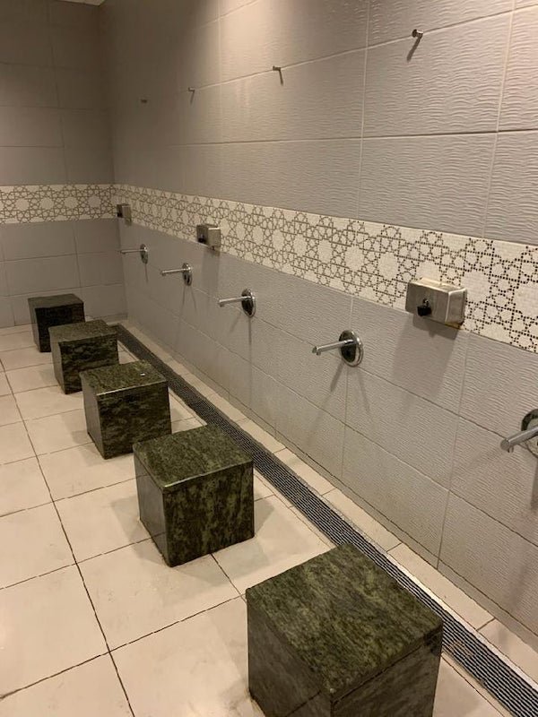 My boss went to a Muslim wedding and saw these in the restroom. We have no idea what the purpose is. Anyone able to help?A: Foot washing stations. Muslims wash their feet before prayer.