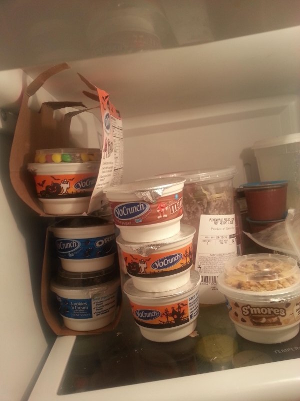 My sister only eats the chocolate from the top container on the YoCrunch yogurts, leaving the rest of us with plain vanilla yogurt.