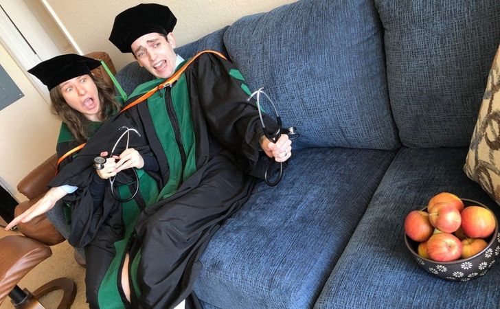 “My wife and I graduated from med school today.”