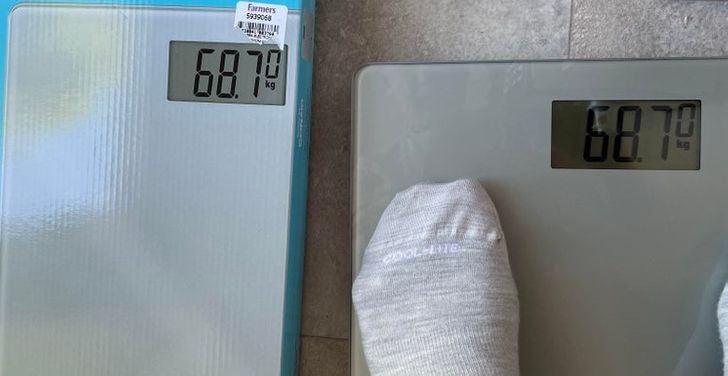 “Bought a bathroom scale and my weight is exactly the same as on the box.”