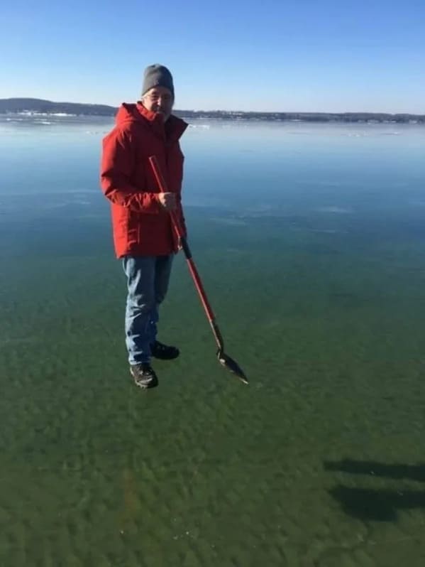 “Standing on clear ice, literally looks like you’re floating.”