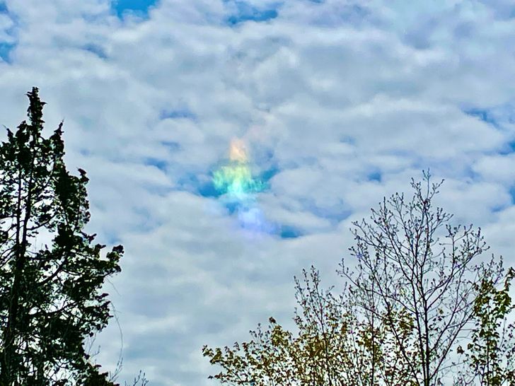 “I caught a glimpse of an iridescent cloud.”