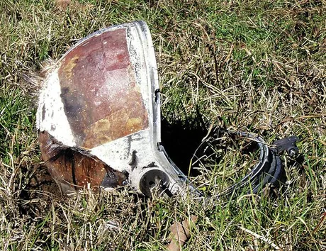 A Texas farmer found this astronaut helmet in his field after the Columbia disaster in 2003