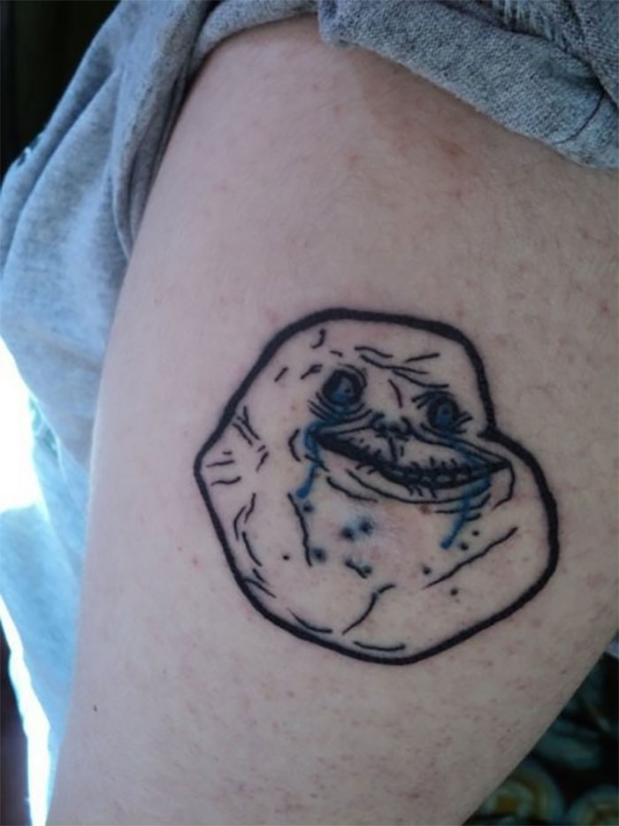 forever alone meme tattoo