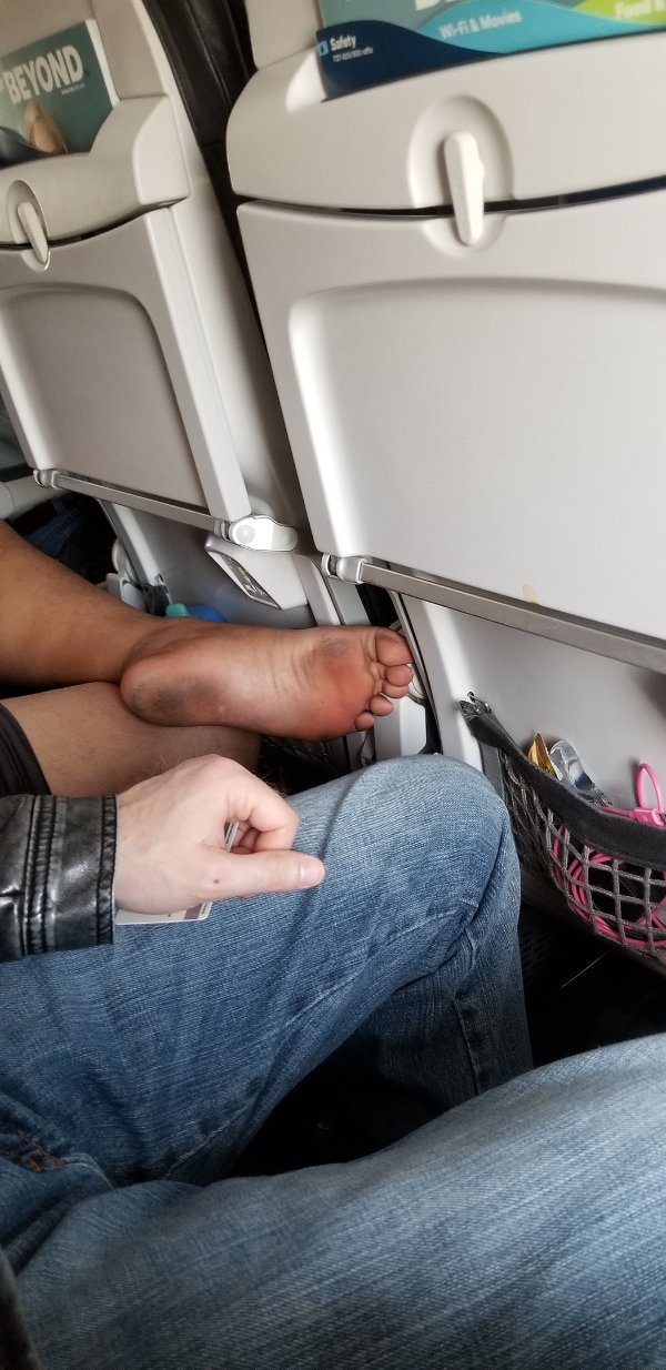 “Nastiest passenger award goes to this guy. His child also proceeded to run up and down the isle screaming. Fun times.”