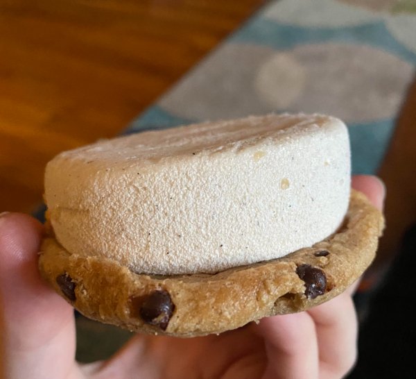 When your ice cream sandwich only comes with one cookie.